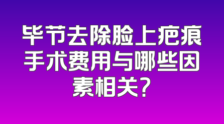 毕节去除脸上疤痕手术费用与哪些因素相关？