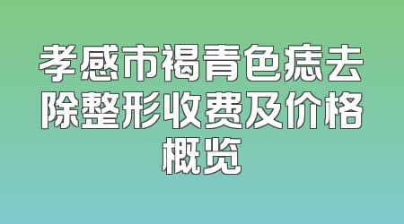 孝感市褐青色痣去除整形收费及价格概览