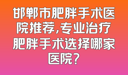 邯郸市肥胖手术医院推荐，专业治疗肥胖手术选择哪家医院？
