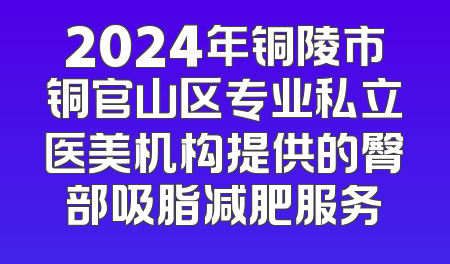 2024年铜陵市铜官山区专业私立医美机构提供的臀部吸脂减肥服务
