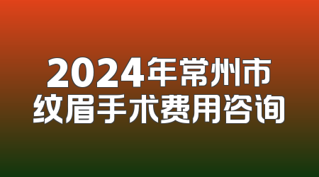 2024年常州市纹眉手术费用咨询