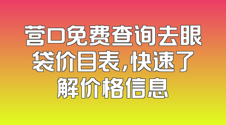 营口免费查询去眼袋价目表，快速了解价格信息