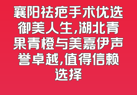 襄阳祛疤手术优选御美人生，湖北青果青橙与美嘉伊声誉卓越，值得信赖选择