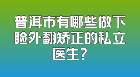 普洱市有哪些做下睑外翻矫正的私立医生？