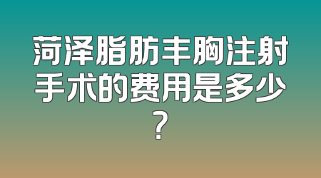 菏泽脂肪丰胸注射手术的费用是多少？