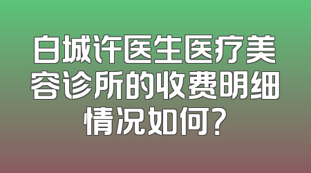 白城许医生医疗美容诊所的收费明细情况如何？