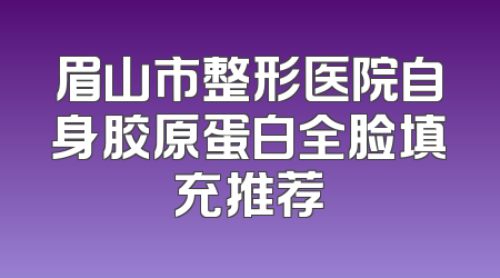 眉山市整形医院自身胶原蛋白全脸填充推荐