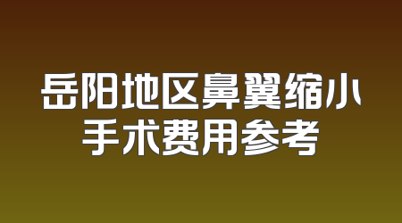 岳阳地区鼻翼缩小手术费用参考