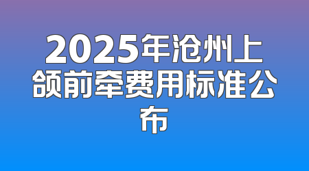 2025年沧州上颌前牵费用标准公布
