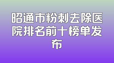 昭通市粉刺去除医院排名前十榜单发布