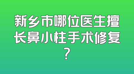 新乡市哪位医生擅长鼻小柱手术修复？