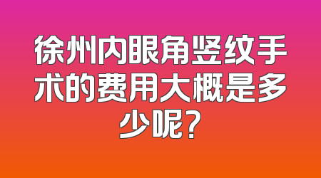 徐州内眼角竖纹手术的费用大概是多少呢？