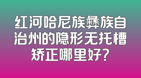 红河哈尼族彝族自治州的隐形无托槽矫正哪里好？