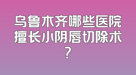 乌鲁木齐哪些医院擅长小阴唇切除术？
