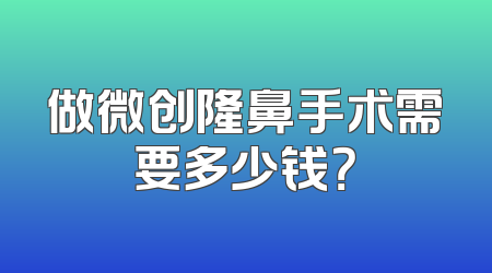 做微创隆鼻手术需要多少钱？