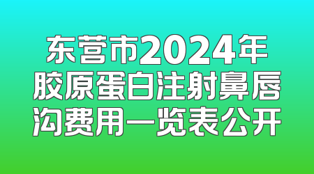 东营市2024年胶原蛋白注射鼻唇沟费用一览表公开
