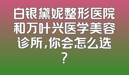 白银黛妮整形医院和万叶兴医学美容诊所，你会怎么选？