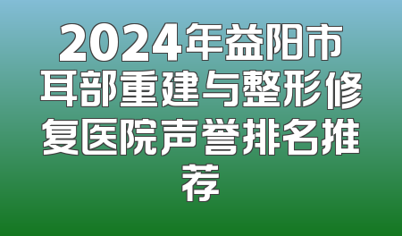 2024年益阳市耳部重建与整形修复医院声誉排名推荐