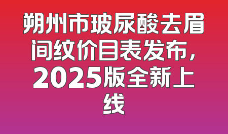 朔州市玻尿酸去眉间纹价目表发布，2025版全新上线