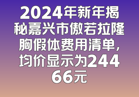 2024年新年揭秘嘉兴市傲若拉隆胸假体费用清单，均价显示为24466元