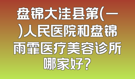 盘锦大洼县第（一）人民医院和盘锦雨霏医疗美容诊所哪家好？