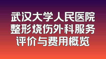 武汉大学人民医院整形烧伤外科服务评价与费用概览