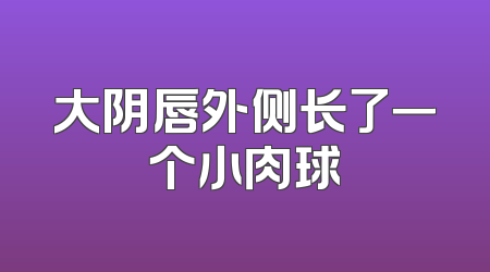 大阴唇外侧长了一个小肉球