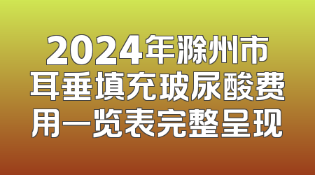 2024年滁州市耳垂填充玻尿酸费用一览表完整呈现