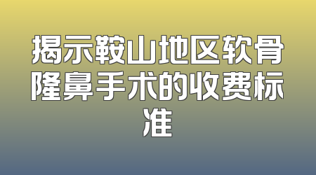 揭示鞍山地区软骨隆鼻手术的收费标准