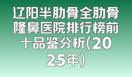 辽阳半肋骨全肋骨隆鼻医院排行榜前十品鉴分析（2025年）