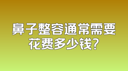 鼻子整容通常需要花费多少钱？