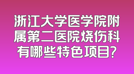浙江大学医学院附属第二医院烧伤科有哪些特色项目？
