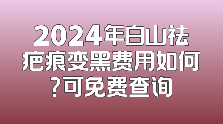 2024年白山祛疤痕变黑费用如何？可免费查询
