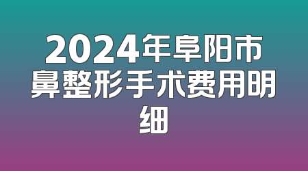 2024年阜阳市鼻整形手术费用明细