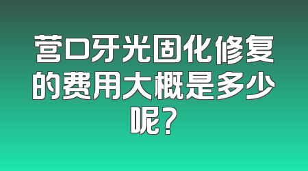 营口牙光固化修复的费用大概是多少呢？