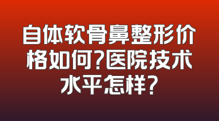 自体软骨鼻整形价格如何？医院技术水平怎样？