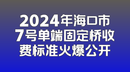2024年海口市7号单端固定桥收费标准火爆公开