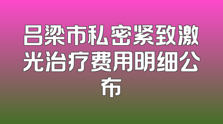 吕梁市私密紧致激光治疗费用明细公布
