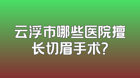 云浮市哪些医院擅长切眉手术？