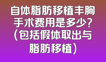 自体脂肪移植丰胸手术费用是多少？(包括假体取出与脂肪移植)