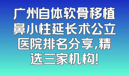广州自体软骨移植鼻小柱延长术公立医院排名分享，精选三家机构！