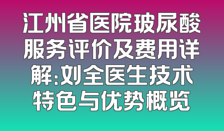 江州省医院玻尿酸服务评价及费用详解：刘全医生技术特色与优势概览
