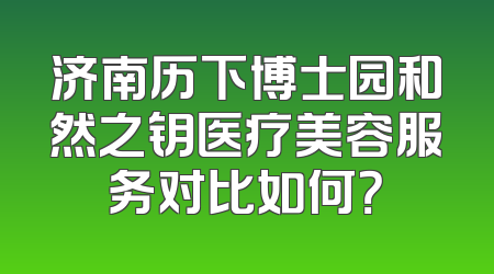 济南历下博士园和然之钥医疗美容服务对比如何？