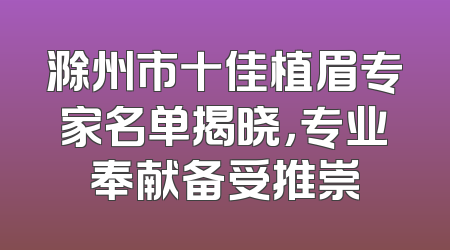 滁州市十佳植眉专家名单揭晓，专业奉献备受推崇