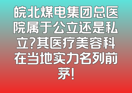 皖北煤电集团总医院属于公立还是私立？其医疗美容科在当地实力名列前茅！