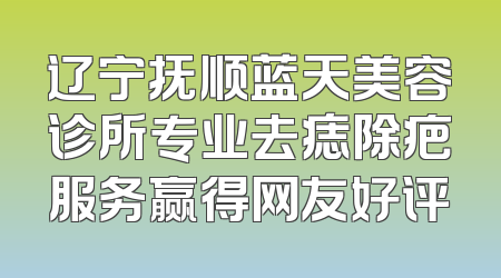 辽宁抚顺蓝天美容诊所专业去痣除疤服务赢得网友好评