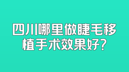 四川哪里做睫毛移植手术效果好？