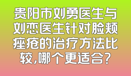 贵阳市刘勇医生与刘恋医生针对脸颊痤疮的治疗方法比较，哪个更适合？