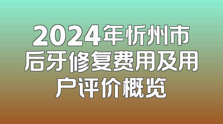 2024年忻州市后牙修复费用及用户评价概览
