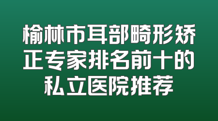 榆林市耳部畸形矫正专家排名前十的私立医院推荐